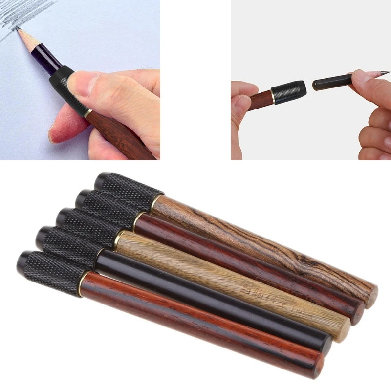 

1/3/5pcs Wooden Pen Extender Holder Sketching Drawing Pencil Lengthener School