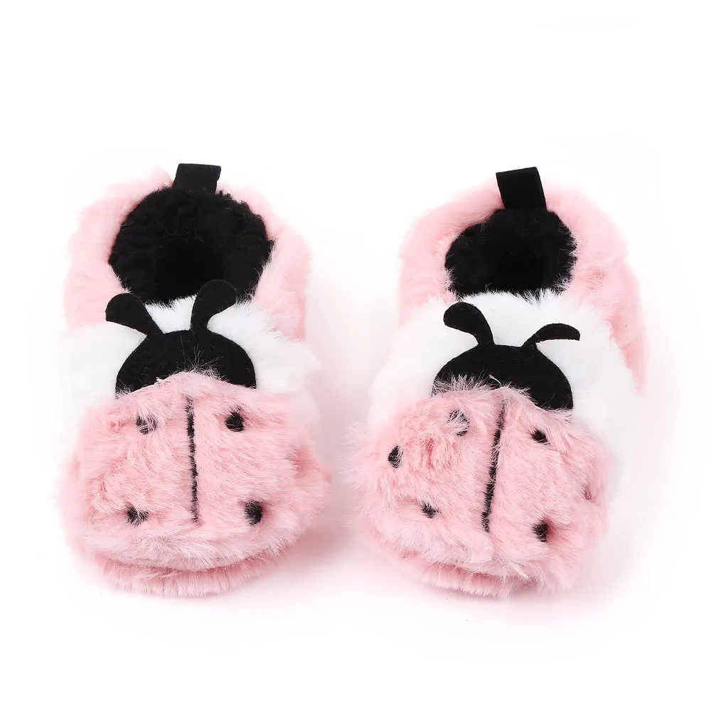 Брендовая плюшевая теплая обувь для маленьких девочек зимняя мягкая малышей в
