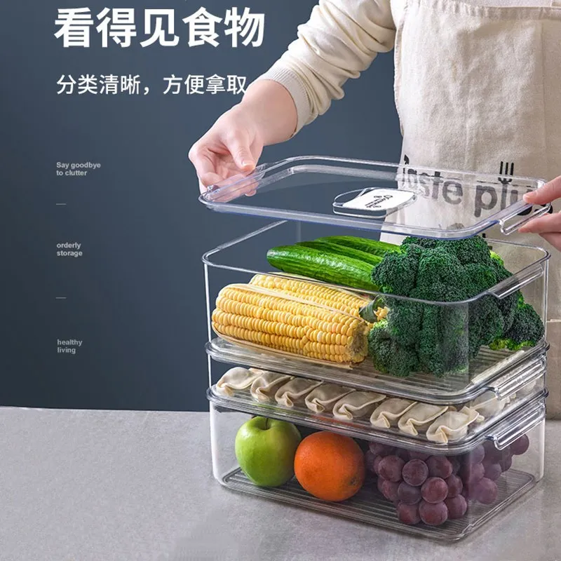 

Transparent Refrigerator Food Storage Containers With Lids Kitchen Storage Seal Tank Kitchen Home Fridge Storage Boxes Case