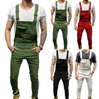 men jumpsuit baggy bib contrast stitch denim overalls stitch trousers multi pockets overalls full length mid rise cargo jumpsuit