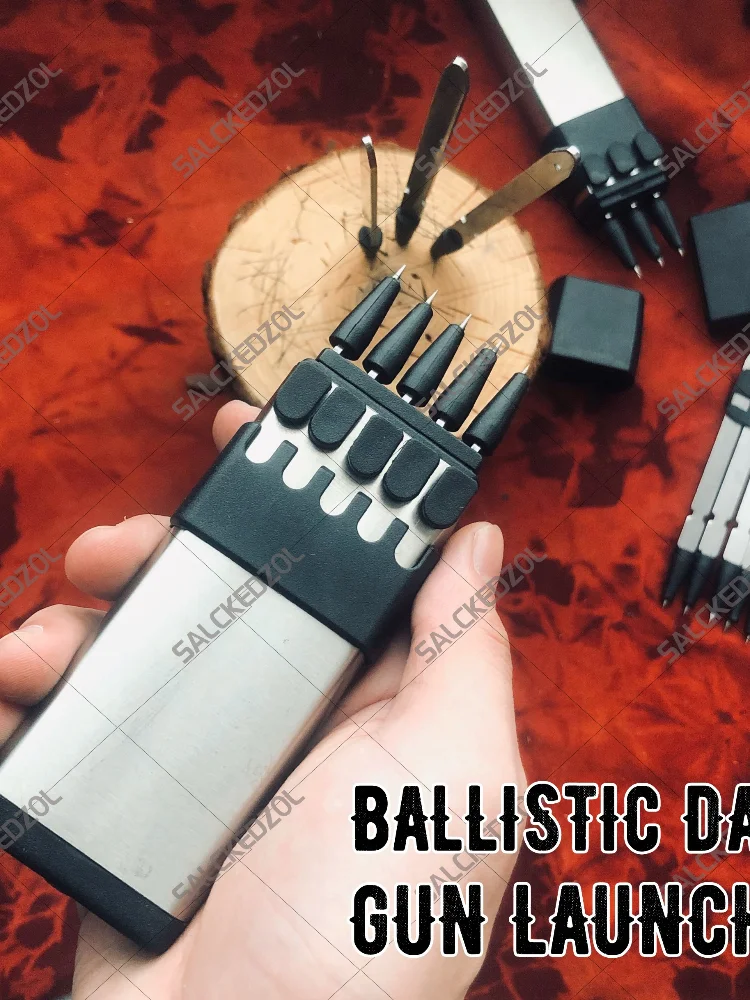 

3/5 HOLES Tactical Gear BALLISTIC DART GUN Darts LAUNCHER Huge Power Hunting Shooting Shooter Spring Concealed Self Defensive