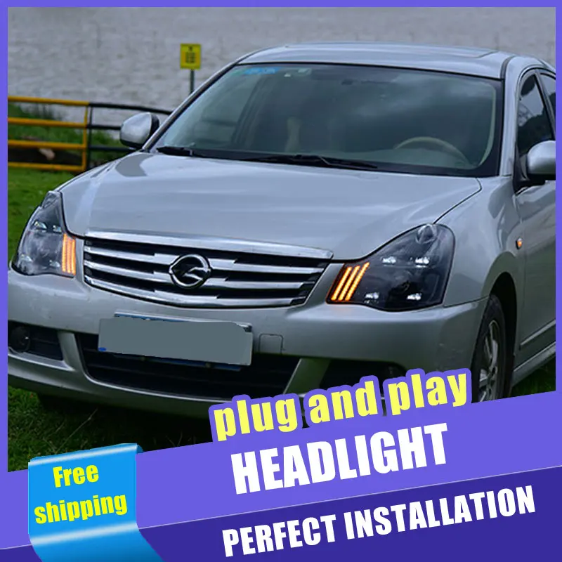 2 шт. автомобильный стиль светодиодный фары для Nissan Sentra 08-19 для Sentra Головной фонарь светодиодный DRL Объектив двойной луч H7 HID Xenon bi xenon объектив