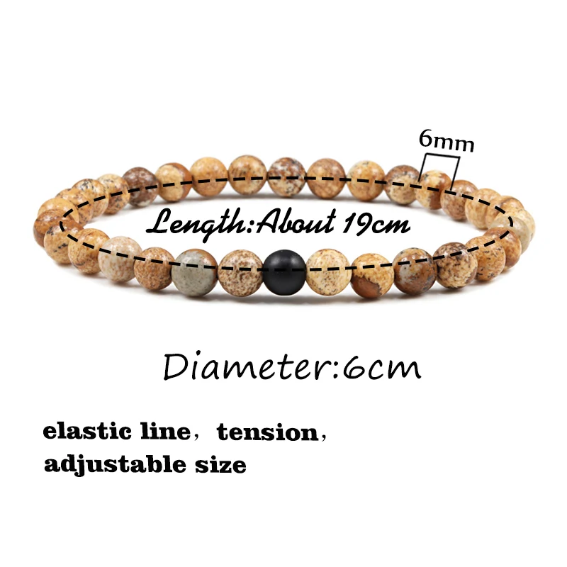 Мужской браслет из камня с тигровым глазом Малахитовый черной лавы и белых бусин