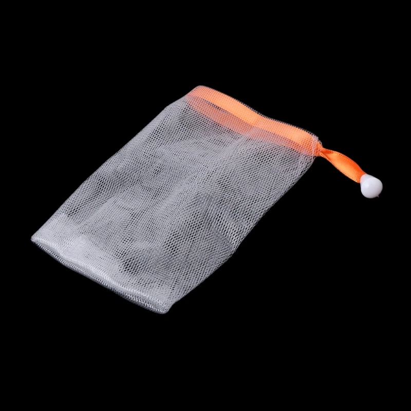 

53CA 10x Soap Foaming Nylon Mesh Drawstring Bag Bubble Foam Net Bath Cleaning Gloves