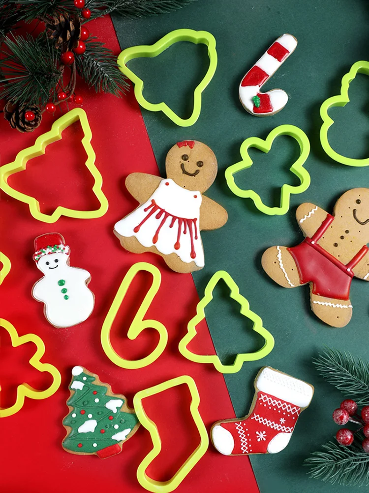 10 шт./компл. Рождественский формочки для печенья прессформы пластиковая лепешка