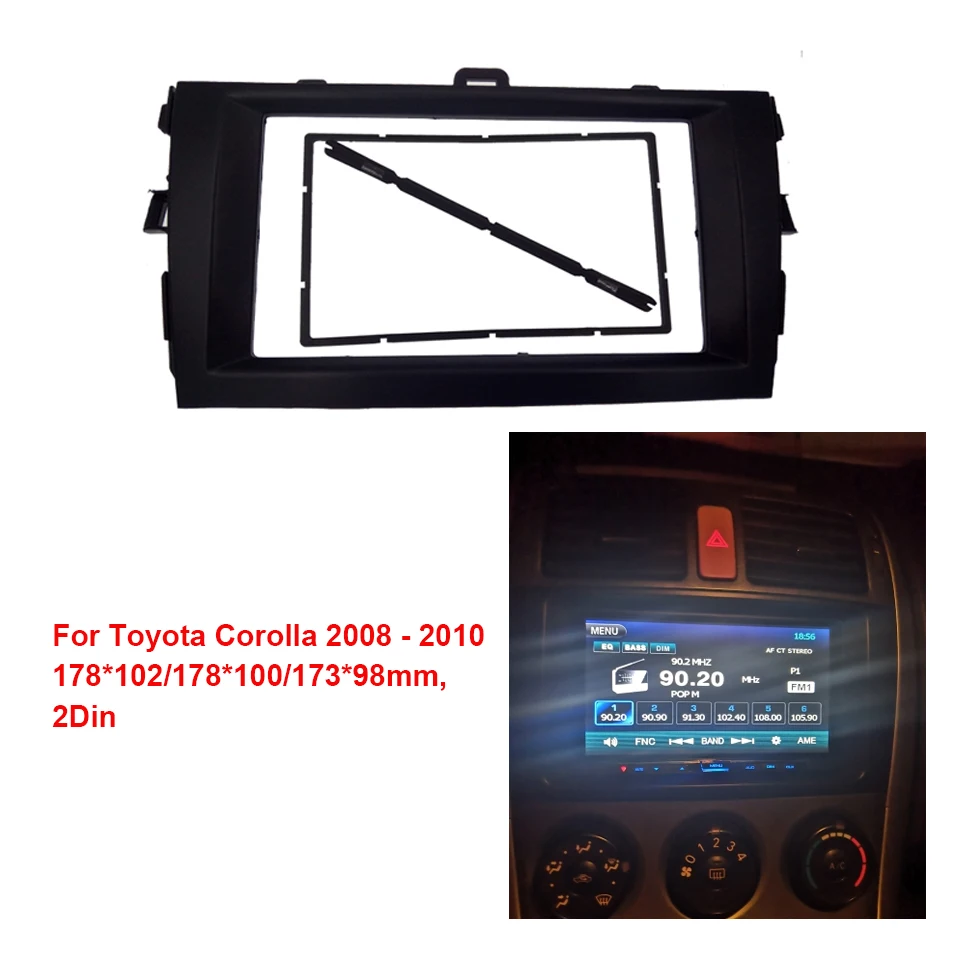 Двойной разъем для Toyota Corolla 2007 2008 2009 2010 DVD Радио Fascia стерео панель рамка Монтаж