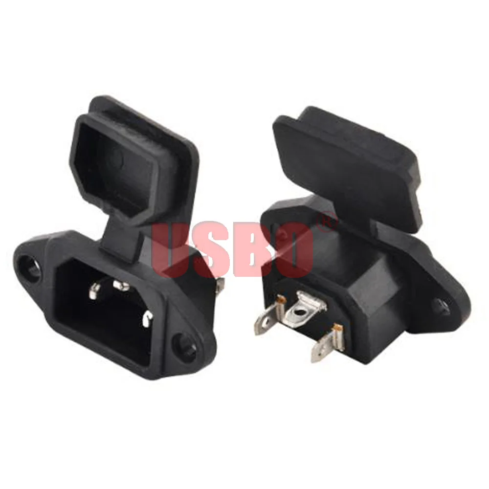 Черная розетка с защитой от пыли 10A 250 В переменного тока фиксированное отверстие