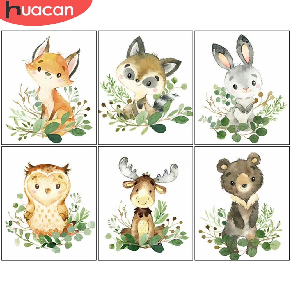 

HUACAN Painting By Numbers Fox Animal Oil Painting Wall Art Coloring By Numbers On Canvas Kits Handpainted Gifts