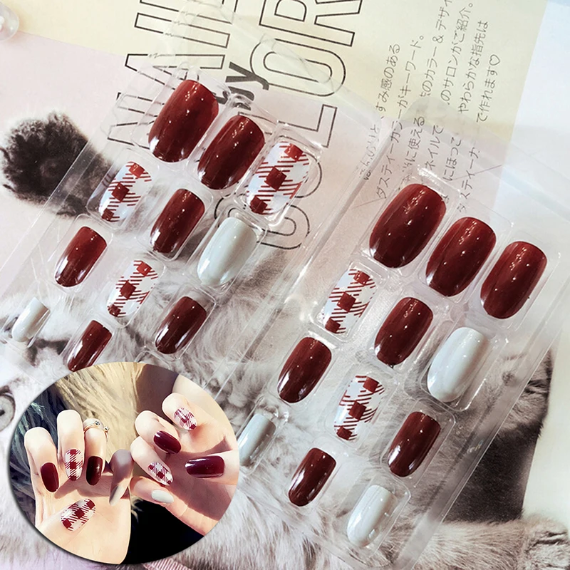 Полезные накладные ногти 24 шт./компл. полный накладной инструмент сделай сам