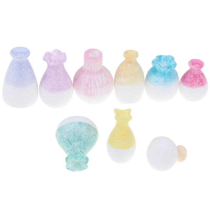 1:12 Кукольный домик Миниатюрные красочные цветочные горшки мини ваза кукольный садовая мебель глиняный