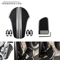 motorcycle front driver floorboard footboard cnc brake pedal pad cover for harley touring road king tri glide softail fat boy