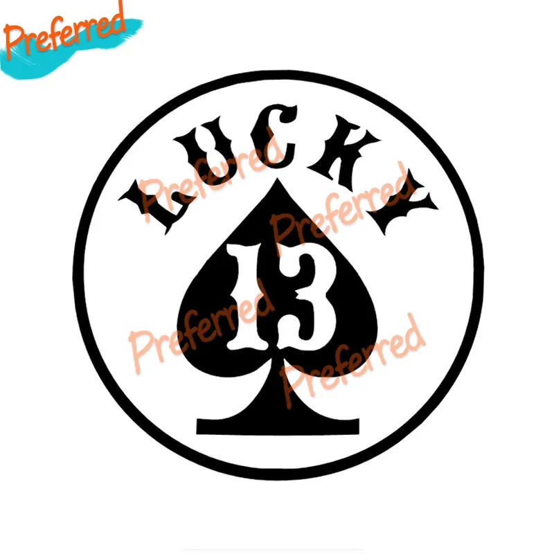 

High Quality LUCKY 13 Spades Decal Motocross Racing Laptop Helmet Trunk Wall Vinyl Car Sticker Die Cutting