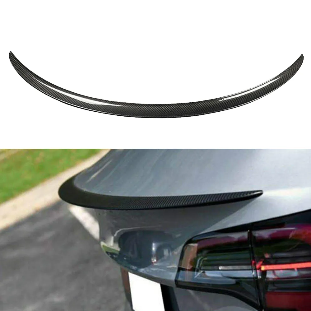 Задний задний спойлер из углеродного волокна отделка крышки багажника для Tesla Model