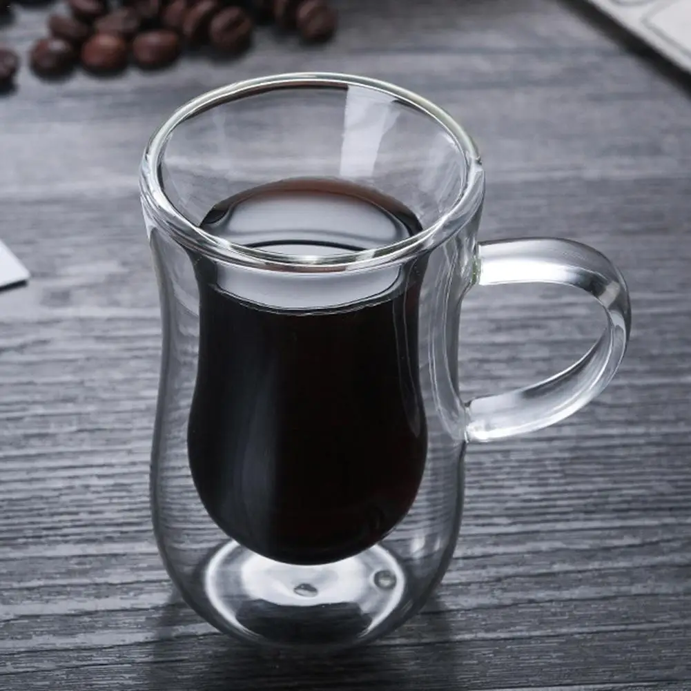 Инновационные двойные стеновые изолированные прозрачная стеклянная чашка