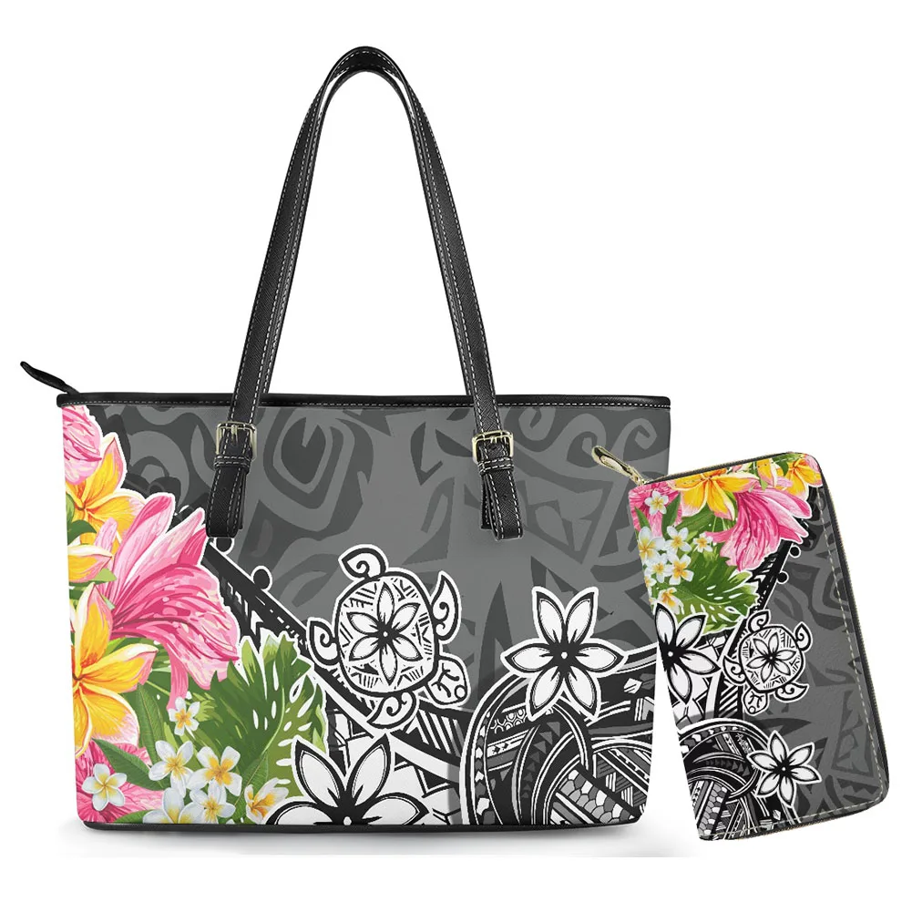 

Женская сумка Hycool, полинезийская племенная вместительная косметичка, гавайский Органайзер с цветочным принтом для косметики