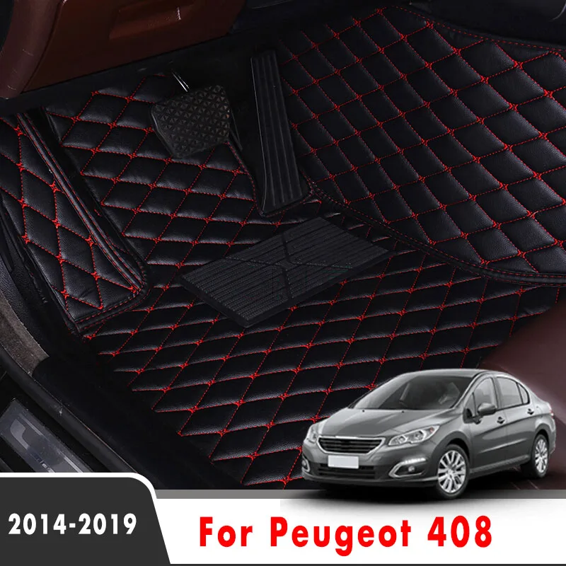 

LHD For Peugeot 408 2019 2018 2017 2016 2015 2014 Car Floor Mats Interior Accessories Leather Decoration Auto Carpets Protect