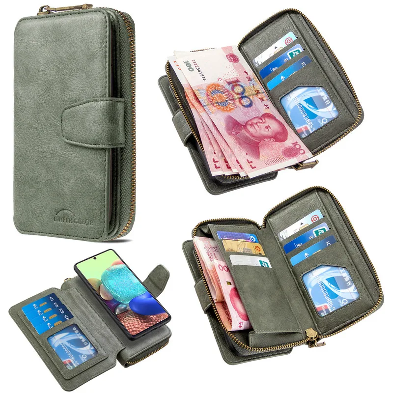 

Detachable Leather A51 A71 A70 A50 A30 A40 A20 A41 A81 Case For Samsung Galaxy S9 S10e S20 Note 10 Plus Zipper Wallet Flip Cover