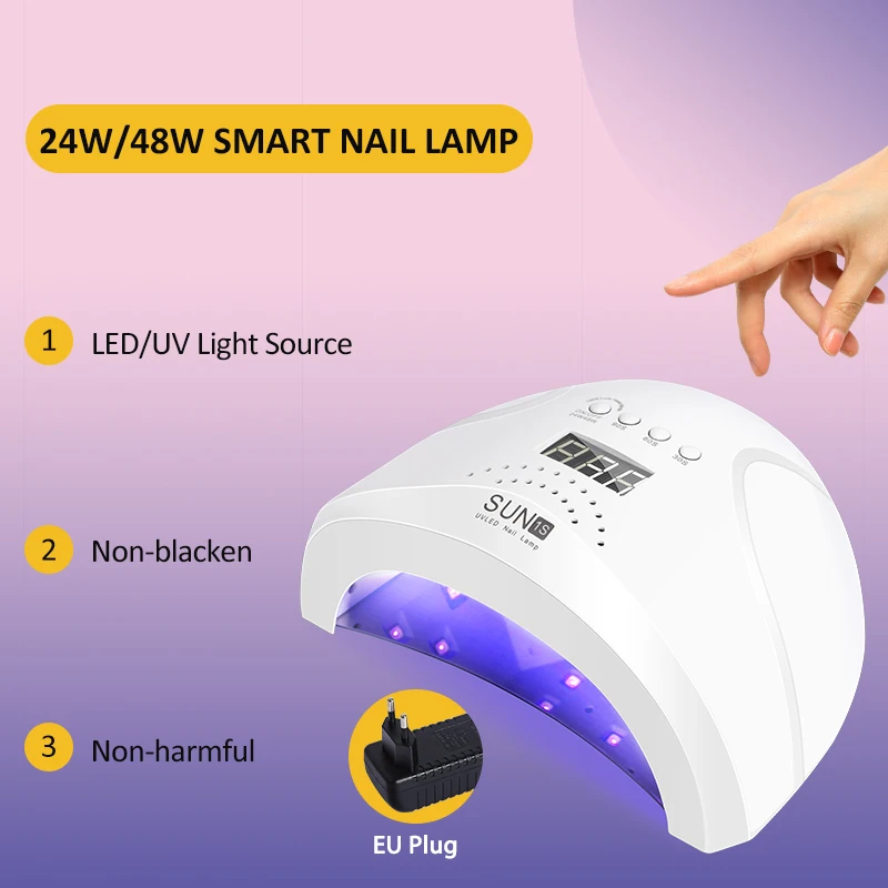 Набор профессиональных полуперманентных лаков для ногтей ROSALIND лампа УФ 36 Вт