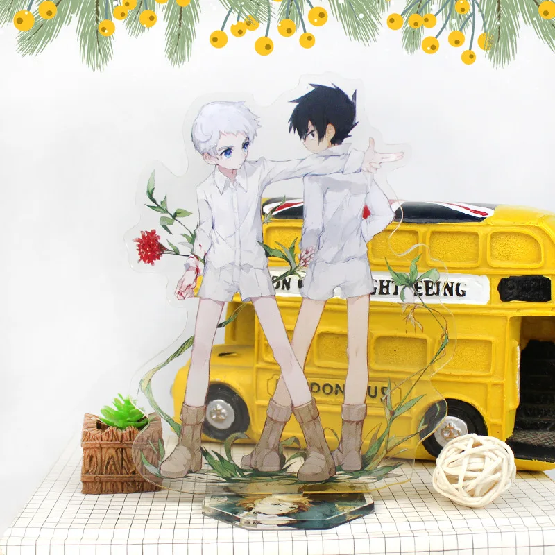 

New Hot Anime The Promised Neverland Stand Card Computer Desktop Decoration Givegift Christmas Friend Stand Card Model