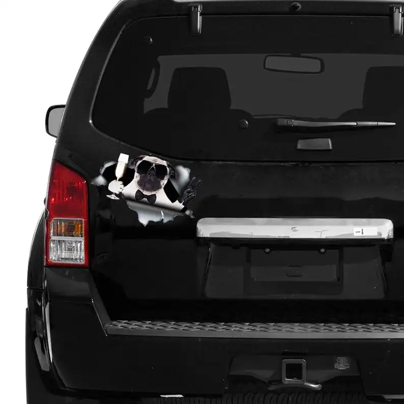 

2021 Funny pug car decal , pug magnet, pug sticker