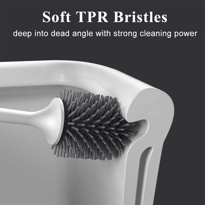 Щетка и держатель для унитаза 2 упаковки силиконовая Для Чистки с сушильным