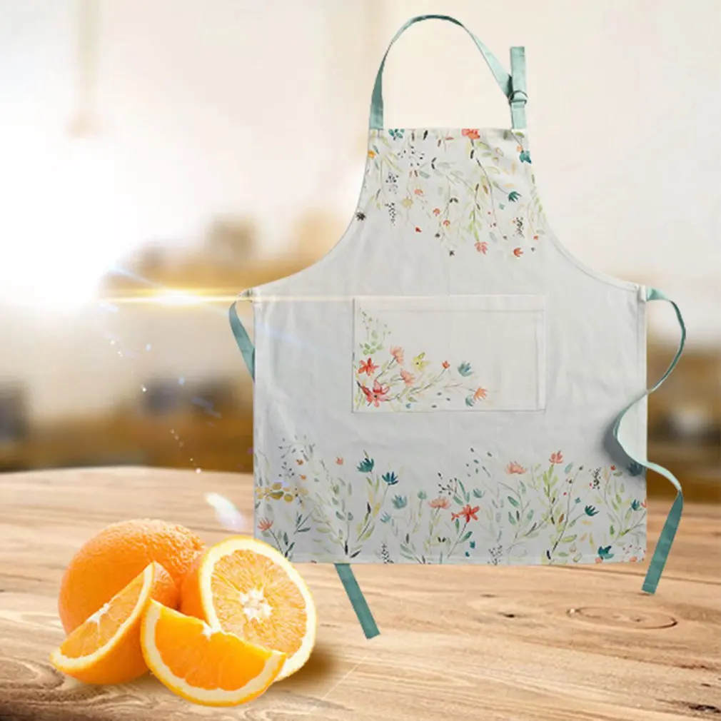 

Японский цветочный фартук, Модный хлопковый, брезентовый, с лямкой на шее, пыленепроницаемый и нержавеющий, 1 шт.