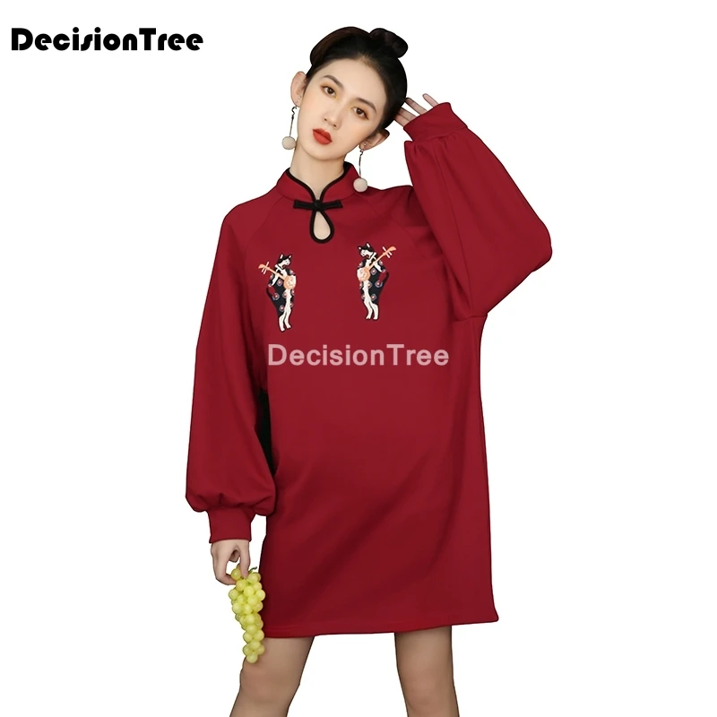 

2022 womens hoodies street harajuku hip hop sweatshirt women printing loose hoodie chinese traditional sweatshirts qipao