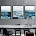 Современная картина морской пейзаж, абстрактный большой постер, морская Картина на холсте, настенное украшение, подарок 80x120
