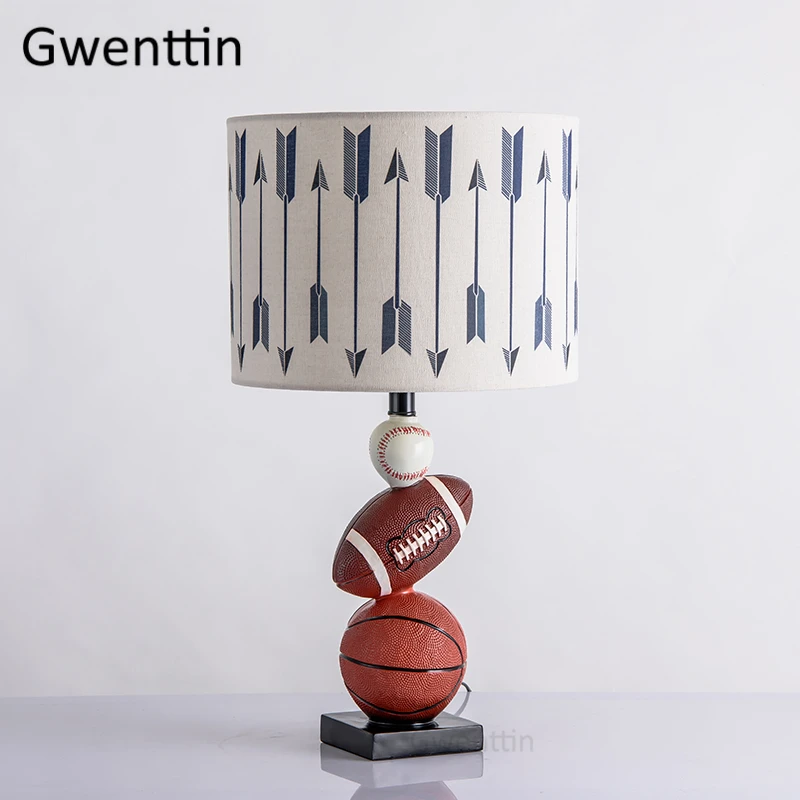 Современные баскетбольные футбольные настольные лампы для гостиной спальни
