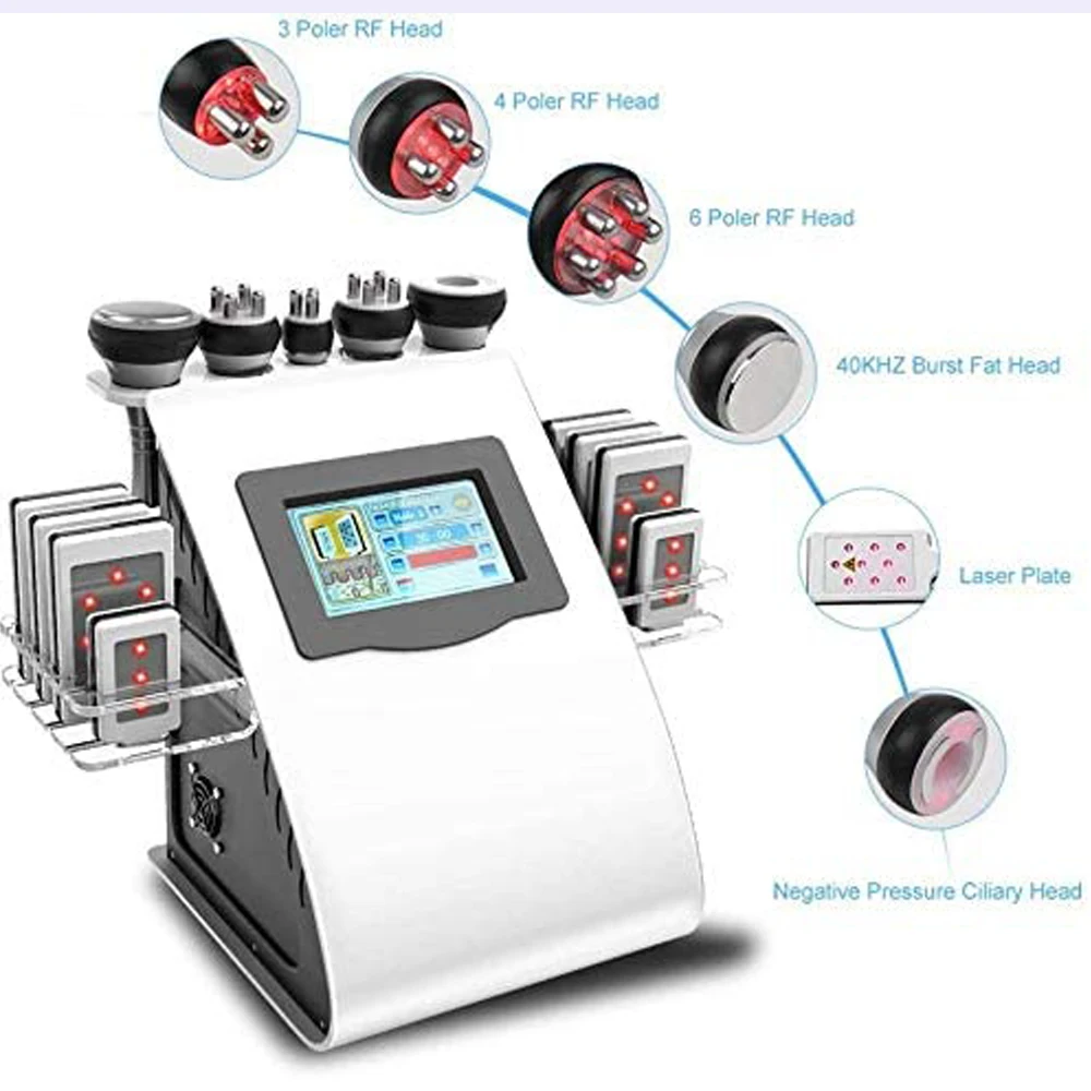 

Six-in-one laser fat-blasting machine Desktop laser beauty equipment RF radio frequency importer Ultrasonic fat rejection machin