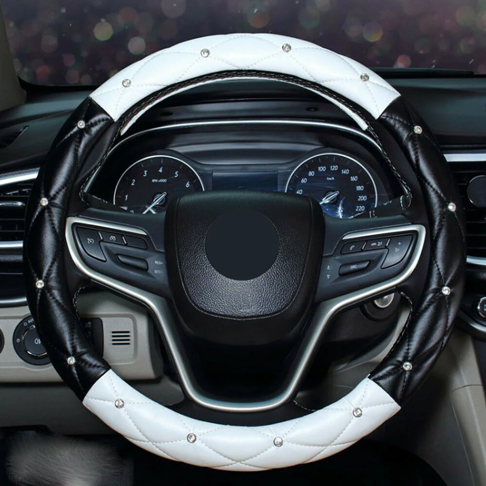 

Universal Steering Wheel Cover Protective PU Leather Decoration Accessory