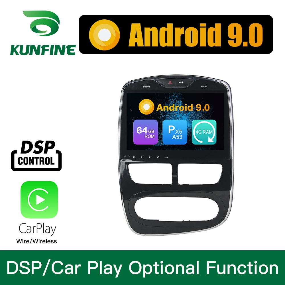 Android 9,0, Восьмиядерный, 4 Гб ОЗУ, 64 Гб ПЗУ, автомобильный DVD, gps, мультимедийный плеер, стерео, без Дека, для Renault Clio, радио, wifi