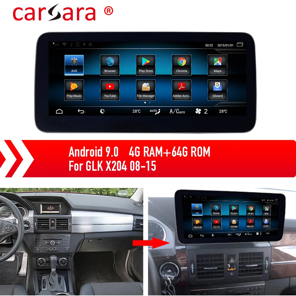 Обновленная мультимедийная система Mercedes Comand Facelift для экрана GLK 200 250 Android 9 0 |