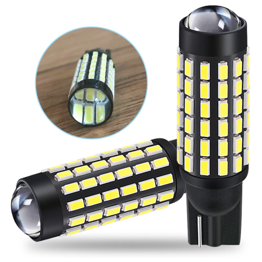 

2x T10 W5W LED Canbus bulbs 168 194 3014 78SMD Wedge Parking Light License Plate Light Clearance Lights Reading Lamps White 12V