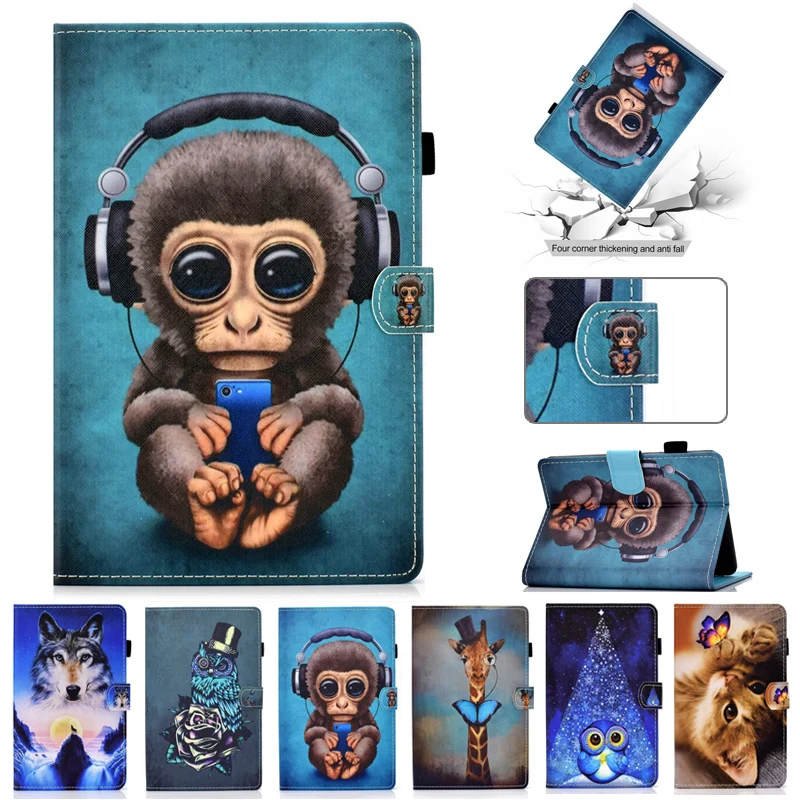 

For All-New Kindle 2019 Case 6 inch Cartoon Monkey Painted Stand Cover For Funda Kindle 10th Generation 2019 Case Capa
