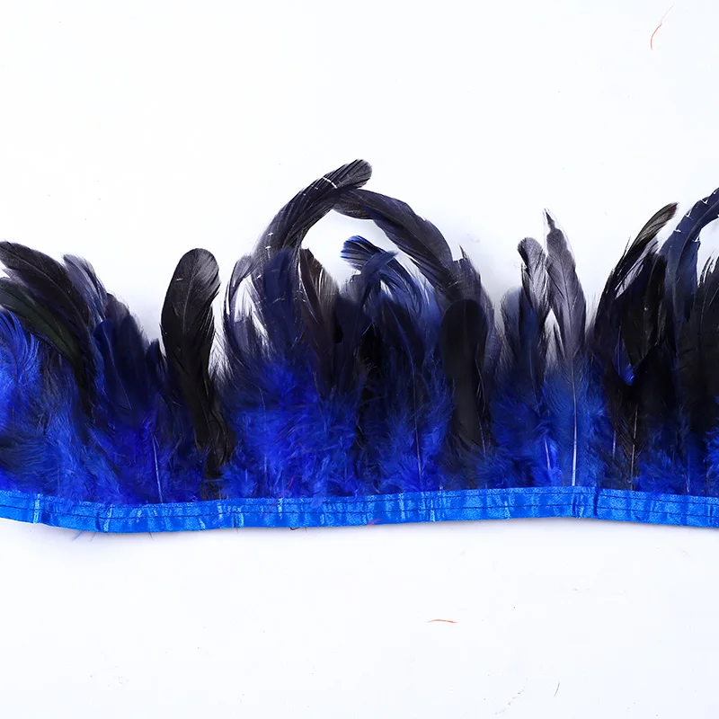 

Hot Chicken Feather Cloth Length 200CM Feather Length 14-18CM Wedding Dress Decoration DIY Jewelry Fluffy Crafts Accessories