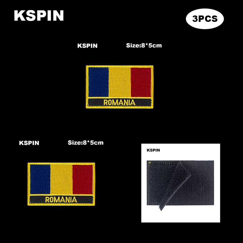 Прямоугольная искусственная петля с липучками для Румынии значки нарукавник 3D