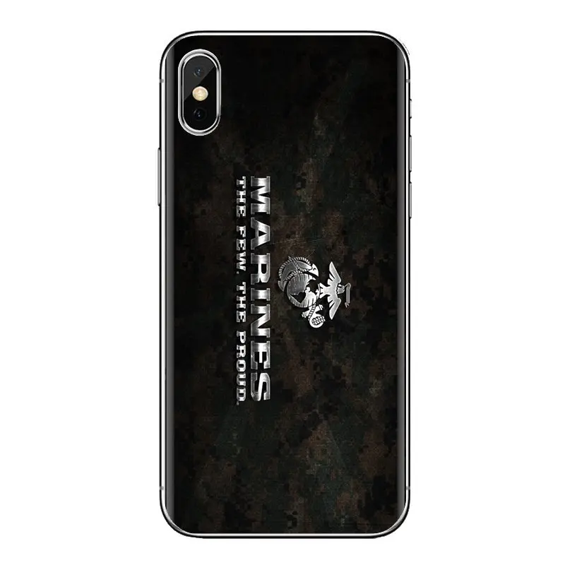 US Marines Mom Marine Corp Logo Transparent Clear TPU Case For iPod Touch Apple iPhone 4 4S 5 5S SE 5C 6 6S 7 8 X XR XS Plus MAX |