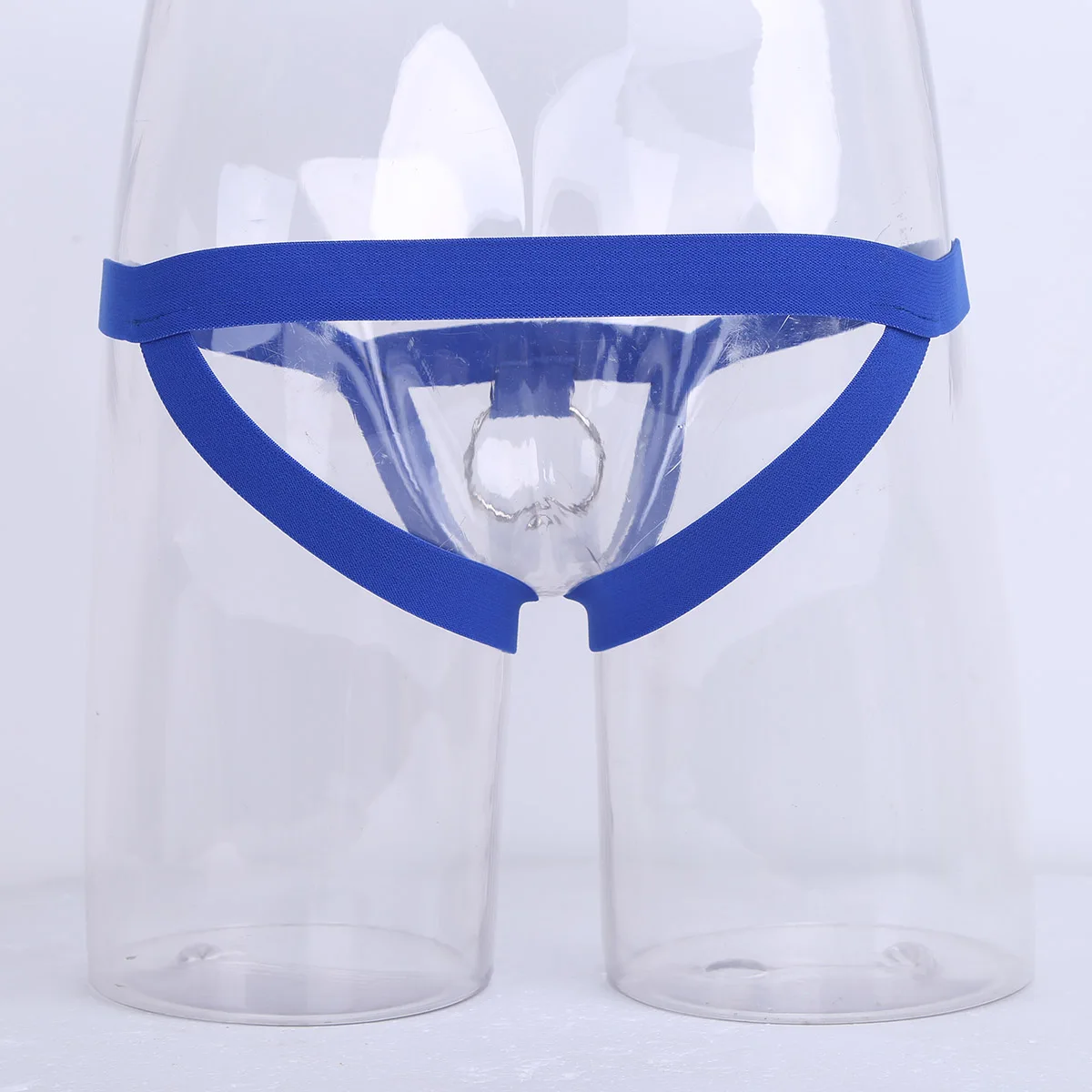 Трусы-стринги мужские с вырезом эластичным поясом и уплотнительным кольцом -