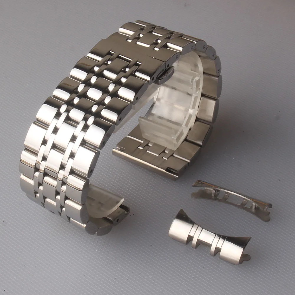 

Ремешок для часов, высококачественный ремешок для часов, серебристый, из нержавеющей стали, полированный, аксессуары для наручных часов, 22 м...