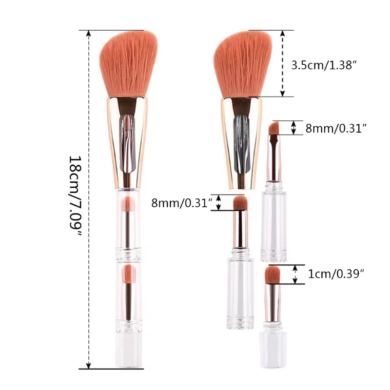 

Four-in-one Makeup Brush, Multi-function Integrated Brush, Contour Brush, Loose Powder Brush, Honey Powder Brush, Non-latex C1FF