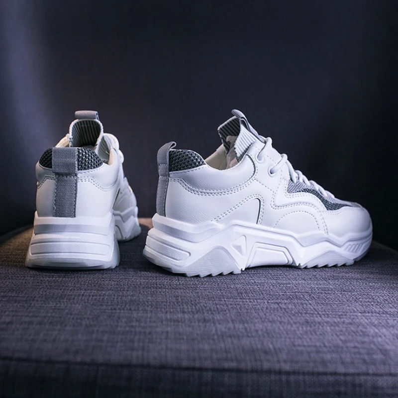 Женские кроссовки с низким берцем Белые Повседневные сетчатые на плоской