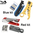 Обжимной инструмент RG59 RG6 для зачистки проводов, коаксиального кабеля, 20 головок F