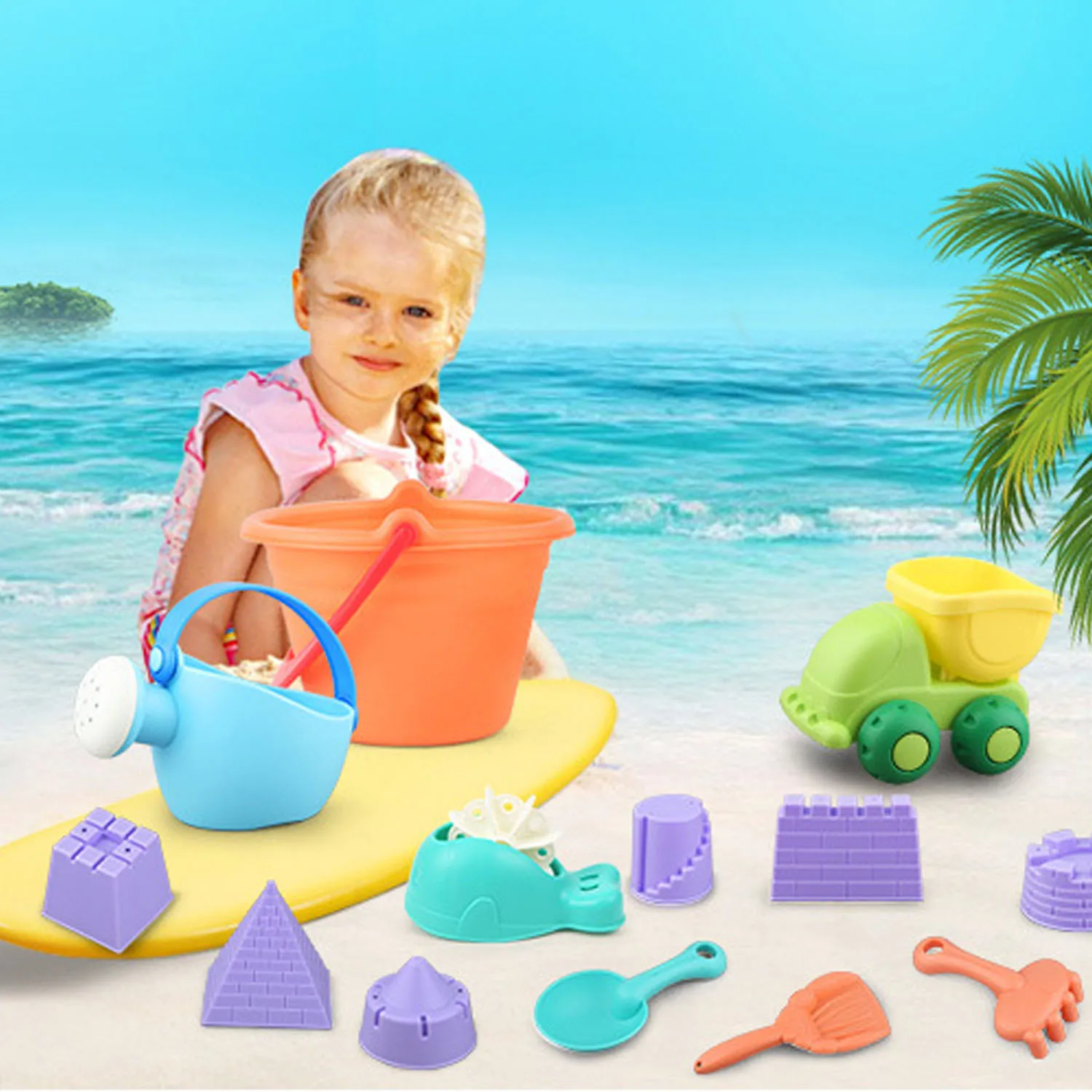 12 шт. Забавные мягкие песчаный пляж игровой батут с мотивами набор Лейка ведро