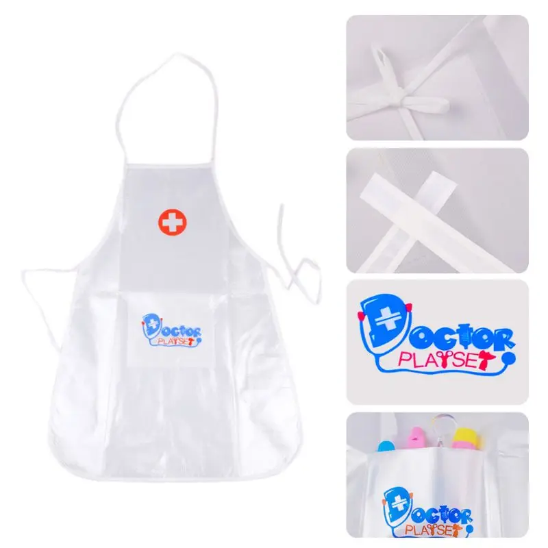 Children Kids Doctor Nurse Cosplay Costume Adjustable Apron with Headdress Hat Uniforms Performance Halloween Party Wear Toys |