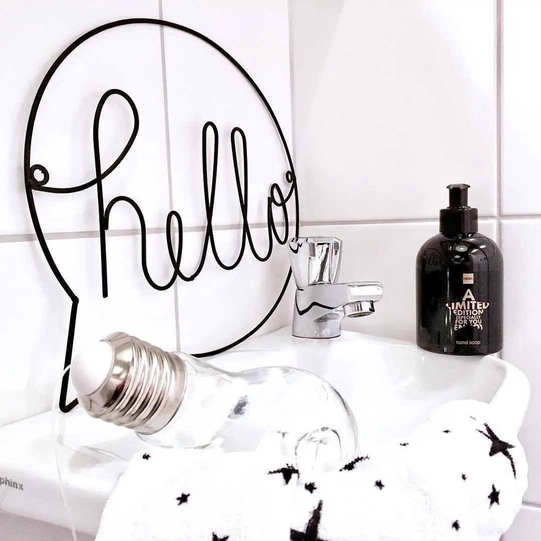 Nordic Стиль металлический Привет олень листья висячие украшения креативная настенная рамка поделки Декор стены Детская магазин украшения комнаты