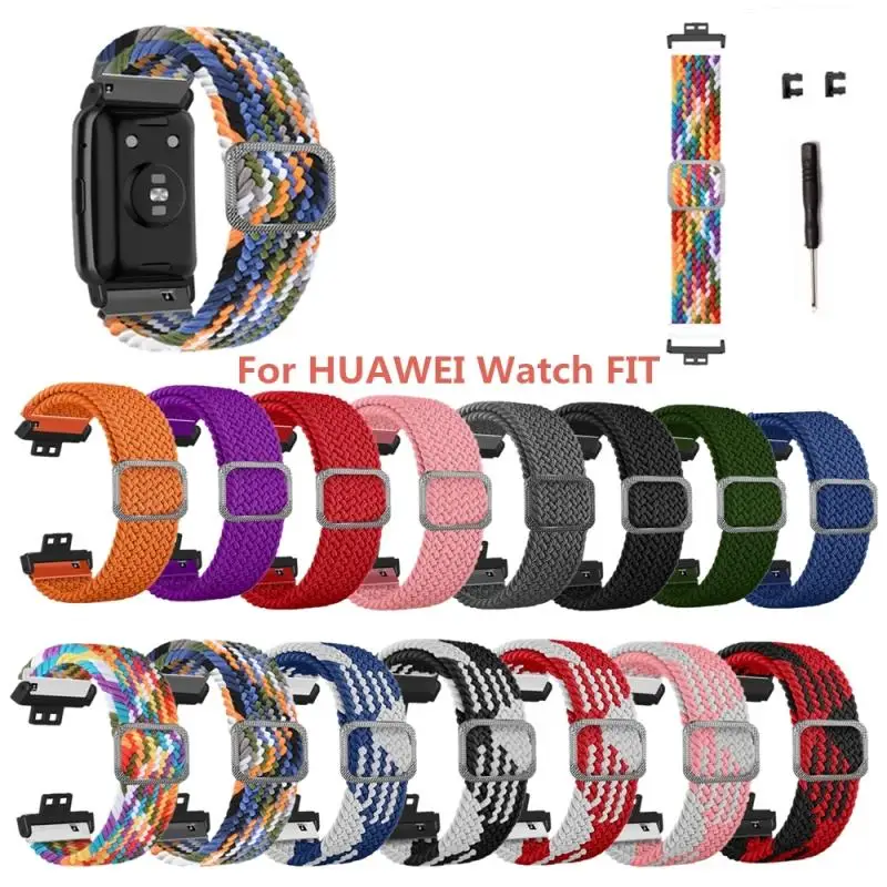 

Ремешок для Huawei Watch Fit, нейлоновый плетеный браслет для наручных часов, регулируемый сменный Браслет для Huawei Watch Fit