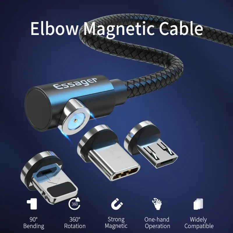 Essager Магнитный кабель для зарядки USB мобильный телефон Micro Huawei Xiaomi Redmi быстрая