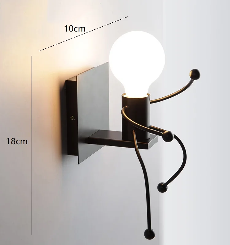 Креативная настенная железная лампа в мультяшном стиле светильник для стены
