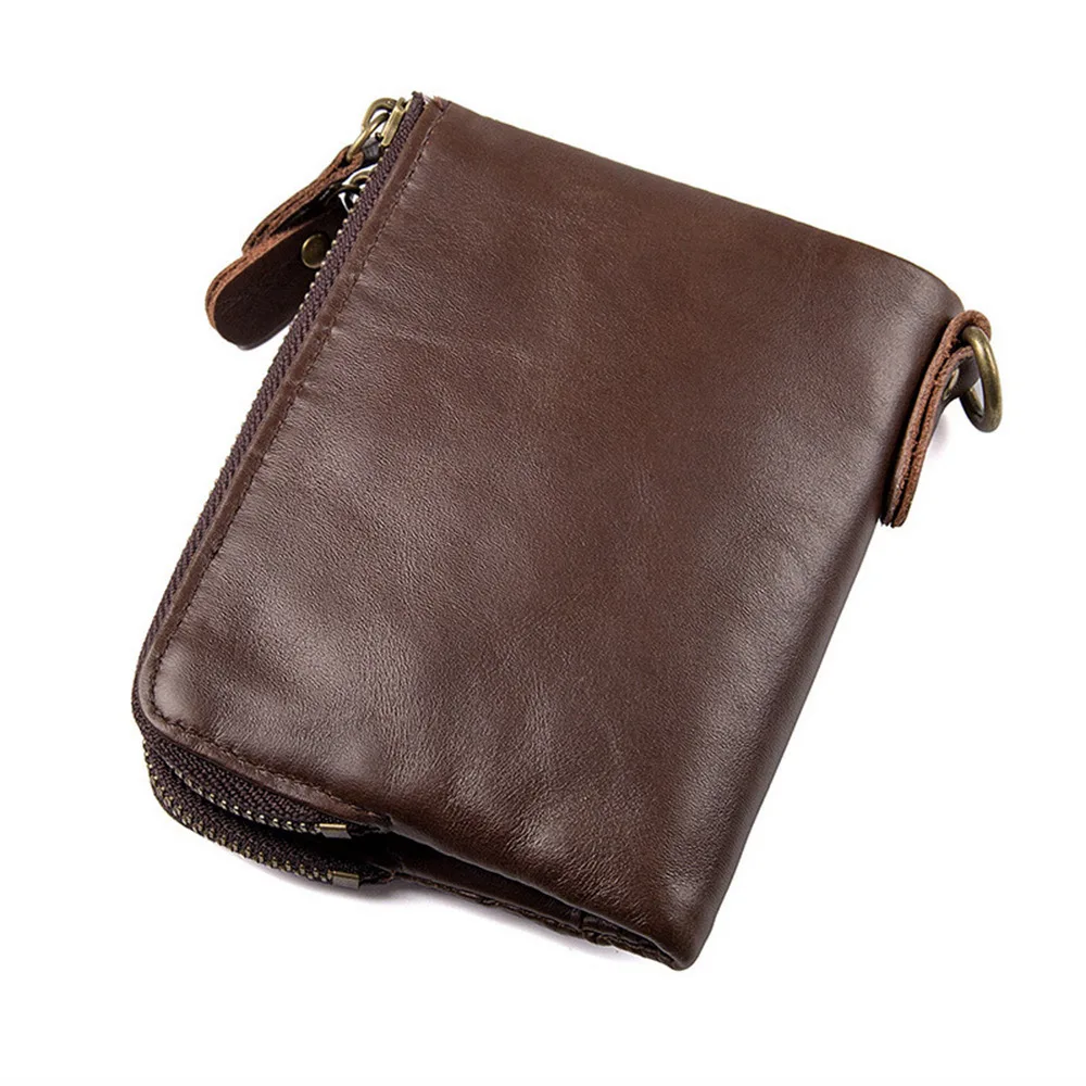 Винтажные мужские бумажники из натуральной кожи модный короткий кошелек для